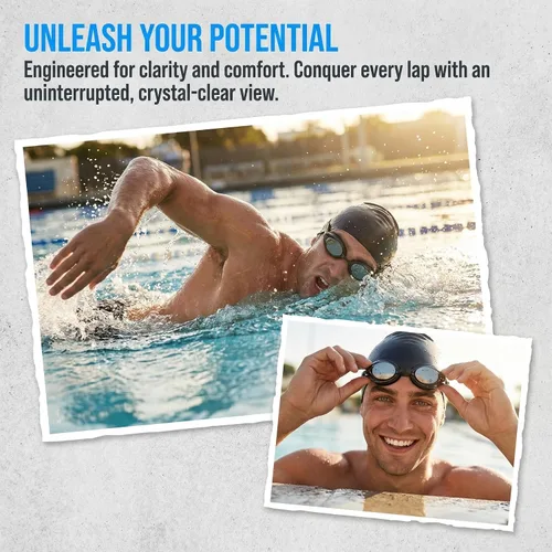 Miniatura 2 de Gafas de natación de carreras antivaho con protección UV sin fugas para hombres, mujeres, adultos, jóvenes, entrenamiento de competición