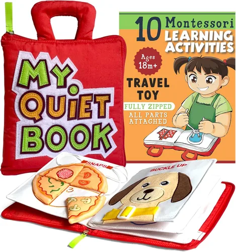 Miniatura 10 de My Quiet Book - Viaje en Coche Avión para Niños Pequeños - Todas las Partes Conectadas - Libro de Tablero de Actividades Montessori, Juguetes