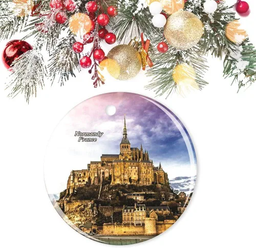 Miniatura 3 de Decoración de Navidad Normandía Francia, adorno de Navidad, recuerdo de recuerdo, adorno de Navidad, regalo de árbol de Navidad, adorno de cerámica