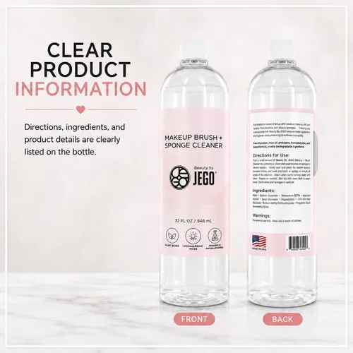 Miniatura 9 de JEGO Solución limpiadora de brochas de maquillaje, limpiador de esponjas, limpiador líquido para brochas de maquillaje, solución hipoalergénica y a