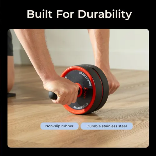 Miniatura 5 de Sunny Health & Fitness Ab Roller Wheel, Durable Construction, Compact & Portable, Non-Slip Handles for Home Gym, Addominal Exercises & Core Strength