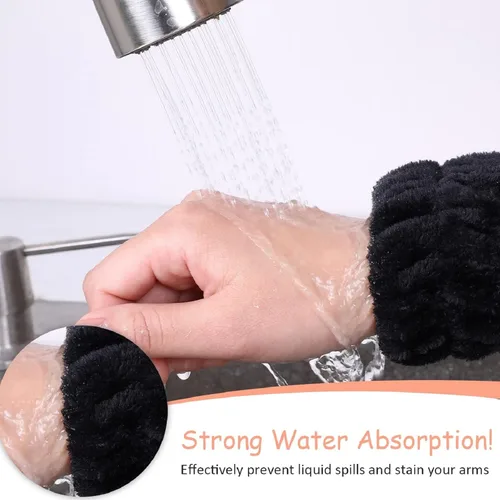 Miniatura 2 de Chuangdi 4 pares de muñequeras para el lavado de la cara, muñequeras spa de microfibra, muñequeras absorbentes para mujeres, muñequeras para evitar