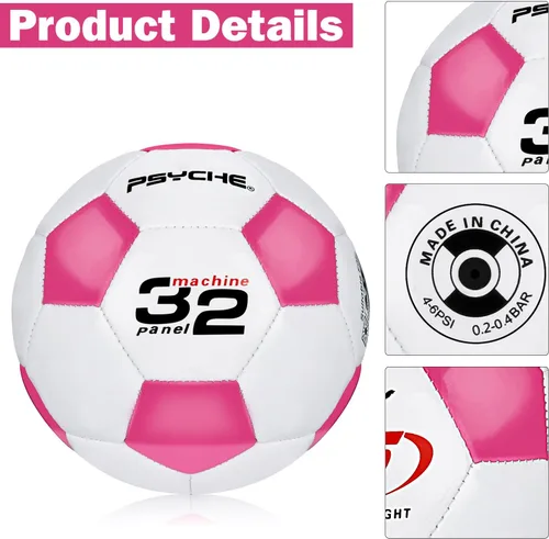 Miniatura 6 de Wisdom Leaves Mini pelota de fútbol para niños/niños pequeños, pelotas de fútbol de tamaño 1.5, pelota de juguete para juegos en interiores y Rosa