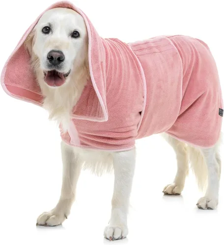 Miniatura 9 de Lucky Pooch® Bata de baño para perro, lujosa bata de baño para perro, ultra absorbente, seca a tus perros en minutos. Doble capa, toalla súper suave