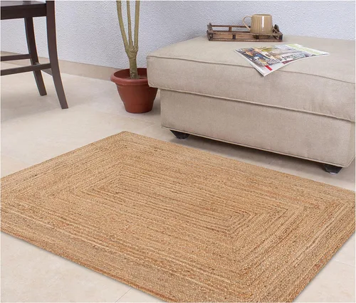 Miniatura 3 de Savi Home Alfombra de yute natural de 4 x 6 pies – Alfombra de granja trenzada tejida a mano de 72 x 48 pulgadas, alfombra de entrada en telar