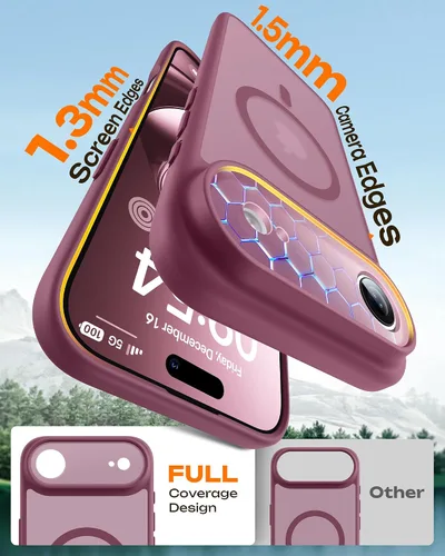 Miniatura 902 de TOCOL Funda para iPhone 11, compatible con Magsafe, protección completa de cámara, imanes integrados, protección contra caídas, funda translúcida