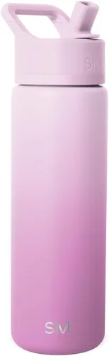 Miniatura 76 de Simple Modern botella de agua reutilizable con tapa con pajilla, de acero inoxidable con aislamiento al vacío, para gimnasio, viajes y deportes