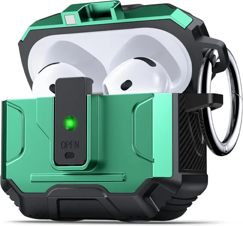 Miniatura 11 de DASFOND - Funda de armadura para AirPods de 2ª y 1ª generación, carcasa de cuerpo completo de grado militar a prueba de golpes, soporte de carga