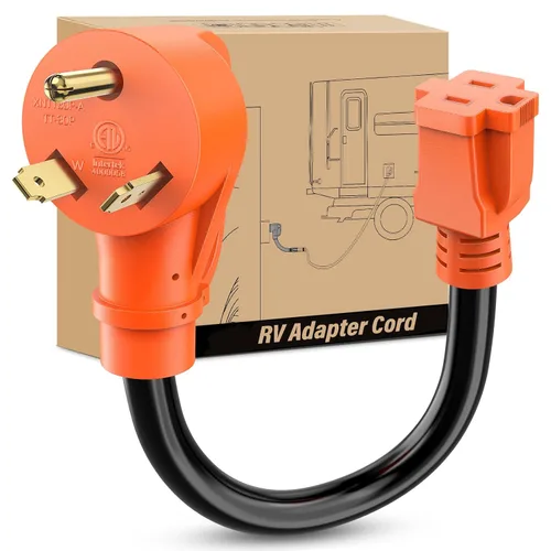Miniatura 15 de Nilight - 50033R Adaptador de enchufe RV de 18 pulgadas, 50 amperios a 30 amperios, adaptador eléctrico de Dogbone de alta resistencia con mango 115G