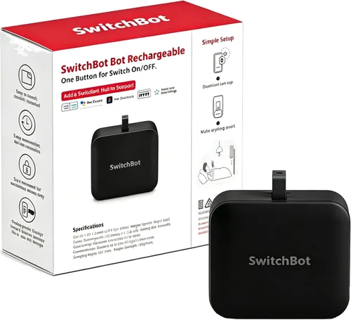 Miniatura 10 de Switchbot Empujador de botón de interruptor inteligente (Bluetooth): Fingerbot para interruptor basculante/botones unidireccionales, control