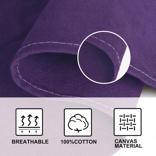 Miniatura 4 de OUNLEN Delantal de Chef para Hombres y Mujeres de Lona con 3 Bolsillos, Delantal Resistente de Trabajo con Espalda Cruzada para Cocinar Púrpura