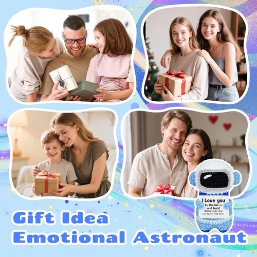 Miniatura 8 de Regalos para él, su novio, novia, To My Love hechos a mano, positivo crochet astronauta, San Valentín, aniversario, día del padre, regalos de Te amo