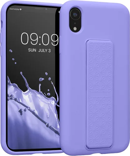 Miniatura 14 de kwmobile Funda compatible con Apple iPhone XR - Funda con correa de mano y revestimiento de silicona TPU suave - Azul Báltico