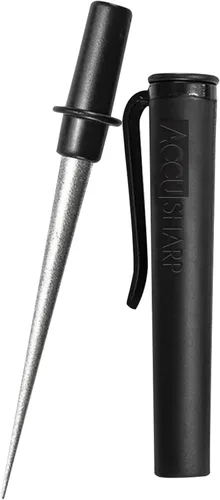 AccuSharp - Afilador de cuchillos compacto de diamante con varilla cónica, afilador portátil para cuchillos y herramientas para cuchillas dentadas,