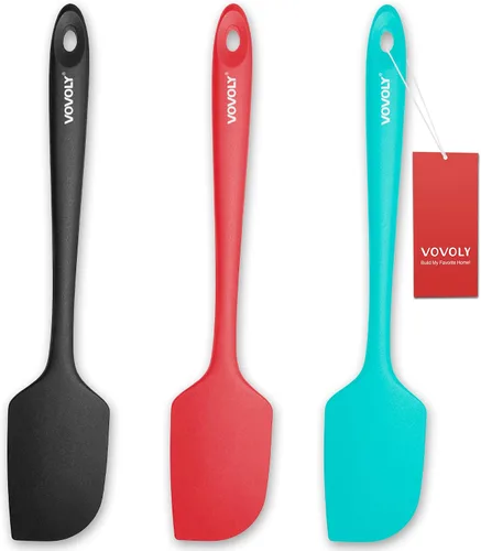 Paquete de 3 espátulas grandes de silicona para cocina, espátulas de goma resistentes al calor de 600 °F para hornear, cocinar, raspar y mezclar,