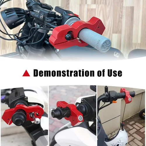 Miniatura 5 de Juego de 2 cerraduras de motocicleta – Cerraduras de manillar de freno y casco antirrobo de alta resistencia, ajuste universal (<1.5 pulgadas)