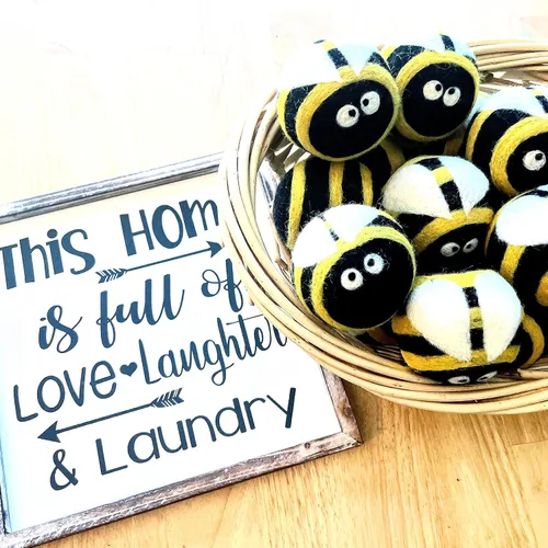 Miniatura 8 de Friendsheep Bolas secadoras de lana, alternativa orgánica reutilizable para suavizantes de telas para lavandería, hechas a mano, comercio justo