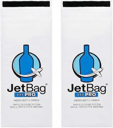 Miniatura 7 de Jet Bag PRO Version - Bolsas de vino reutilizables para viajes, acolchadas, absorbentes, protector de botellas de vino, bolsas de viaje
