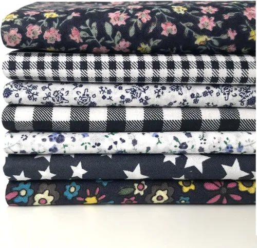7 piezas de tela de algodón de 19.7 x 19.7 in, suministros para manualidades, paquete de tela de retazos, cuadrados precortados para manualidades,