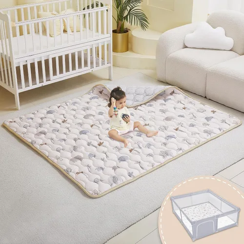 Miniatura 18 de Viviland Alfombrillas para bebé, 50 x 50 pulgadas, tapete acolchado grueso para bebés y niños pequeños, antideslizante y lavable a máquina, números