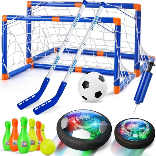Miniatura 10 de Nazano Pelota de fútbol Hover 3 en 1, juego de hockey para niños pequeños con luces LED, juguetes para interiores y exteriores para niños, regalo