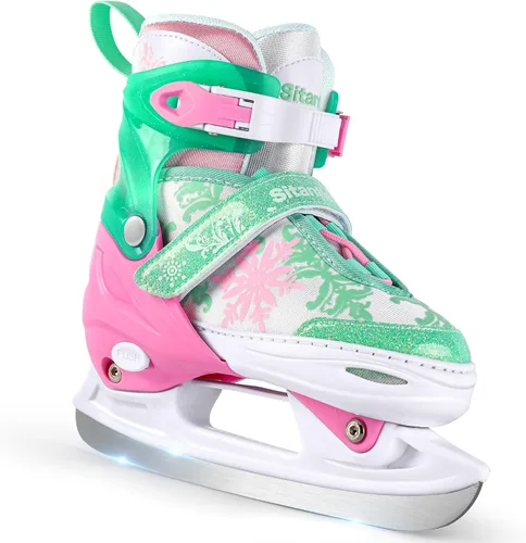 Miniatura 10 de Patines de hielo ajustables para niños y niñas, patines de hockey sobre hielo para principiantes de 4 a 12 años, zapatos de patinaje sobre hielo