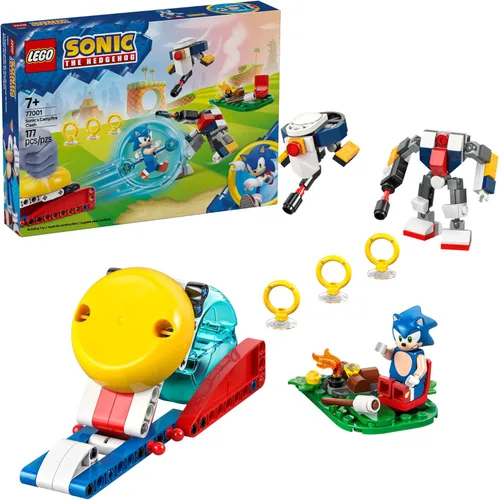 LEGO Sonic the Hedgehog: Enfrentamiento en la fogata de Sonic, juguete de colección para niños y fanáticos de videojuegos, divertido juego de