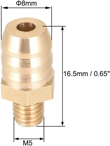 Miniatura 2 de uxcell Conector de montaje de latón métrico M5-0.8 macho a púa ajuste manguera ID 0.315 in 2pcs