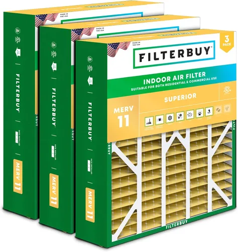 Miniatura 29 de Filterbuy Filtro de aire MERV 11 de 10 x 17 x 2 pulgadas para defensa de mascotas y alergias (paquete de 3), filtros exteriores plisados
