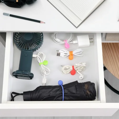 Miniatura 6 de 10 bridas magnéticas reutilizables, organizador de cables magnético de 4.3 pulgadas, lazos de silicona con imán fuerte para oficina, escuela, hogar