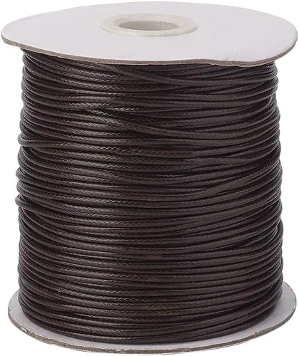 Miniatura 41 de Cheriswelry 90 yardas/rollo de 0.079 pulgadas, cordón encerado negro de poliéster coreano, joyería de cuentas, hilos para manualidades, cuerda
