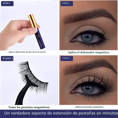 Miniatura 5 de Pestañas Magnéticas 3D con Kit de Delineador de Ojos - Pestañas Magnéticas 7C SevenCrown de Aspecto Natural con 4 Tubos Mejorados de Delineador 10