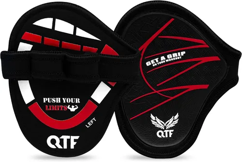 Miniatura 11 de QTF Puños de elevación para levantamiento de pesas, guantes de goma para gimnasio, protector de palma de gimnasio, almohadillas de agarre