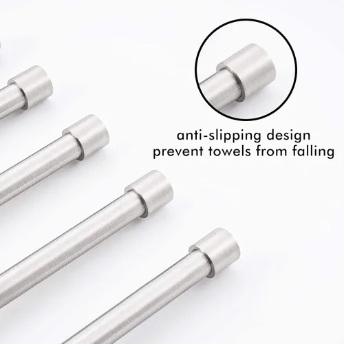 Miniatura 6 de KES Toallero oscilante, brazo plegable de 6 bares, organizador de almacenamiento para baño, montaje en pared, a prueba de óxido, 13 pulgadas, acero