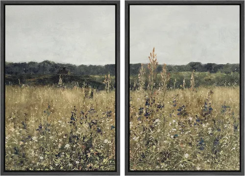Miniatura 64 de SIGNWIN Lienzo enmarcado para pared, juego de arte sereno de paisaje de pantanos, ilustración rústica, arte moderno, minimalismo, decorativo