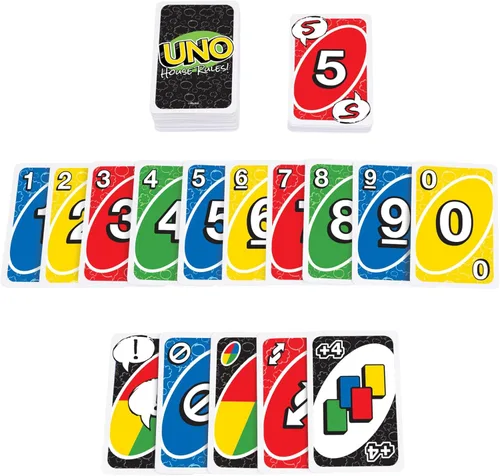 Miniatura 6 de Mattel Games UNO House Rules - Juego de cartas para niños, adultos, familias, noche de juegos y fiestas, los jugadores pueden inventar reglas