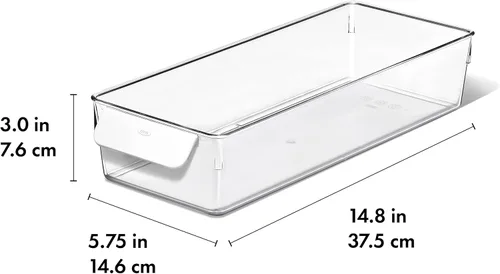 Miniatura 6 de OXO Good Grips - Contenedor de organización para nevera, 5 x 14 pulgadas, para tazas de yogur, productos pequeños, contenedores de bayas y más