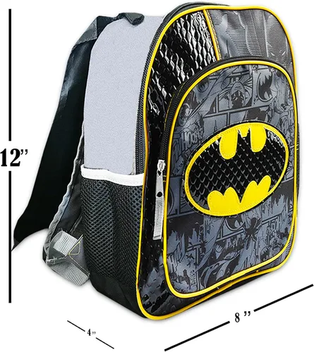 Miniatura 4 de Batman Mochila para niños en edad preescolar Mini mochila de lujo de 12 pulgadas de Batman para niños (paquete de suministros escolares atman)