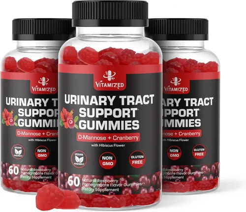 Miniatura 10 de Potentes gomitas de arándano con D manosa – Salud del tracto urinario para mujeres y hombres, suplementos de apoyo de acción rápida para el enjuague
