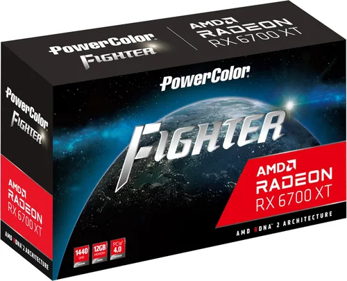 Miniatura 2 de PowerColor Fighter AMD Radeon RX 6700 XT - Tarjeta gráfica para juegos con memoria GDDR6 de 12 GB, alimentada por AMD RDNA 2, Raytracing, PCI