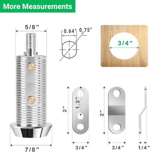 Miniatura 3 de Cylinnda Paquete de 10 cerraduras de gabinete con llaves, cerraduras de almacenamiento para RV de 1-1/2" con llave similar, cerraduras para puerta