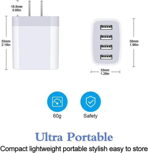 Miniatura 5 de Caja de carga para iPhone 17, carga rápida, 4.8A, cargador USB, enchufe de pared, adaptador de corriente, bloque de carga, cubo de ladrillo