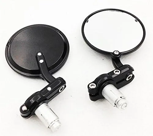 Miniatura 7 de XKH grupo motocicleta negro aluminio redondo mini bar extremo 7/8 "espejo para Cafe Racer Clubman CB XS KZ GS nuevo