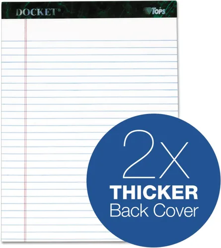 Miniatura 7 de TOPS Docket - Tableta de escritura, 8-1/2 x 11-3/4 pulgadas, perforada, blanca, regla legal/ancha, 50 hojas por bloc, 6 almohadillas por paquete