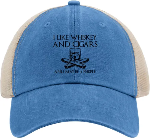 Miniatura 120 de Philysonic Funny Hat I Like Whisky and Cigars and Maybe 3 People Sombreros para Hombres Gorras de Béisbol Gorras Ajustables