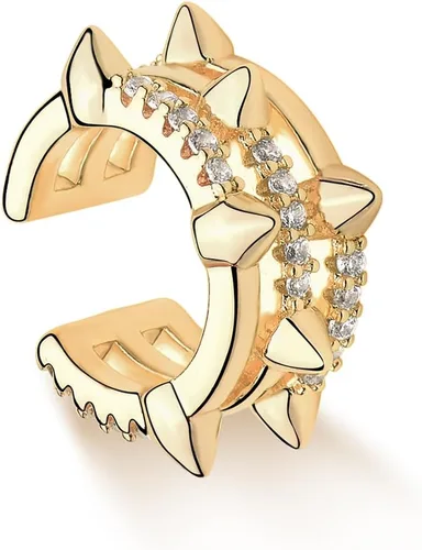 MYEARS - Aretes para mujer, de aro, para oreja sin perforación, clip para cartílago, chapado en oro de 14 quilates, bohemio, minimalista, delicado,