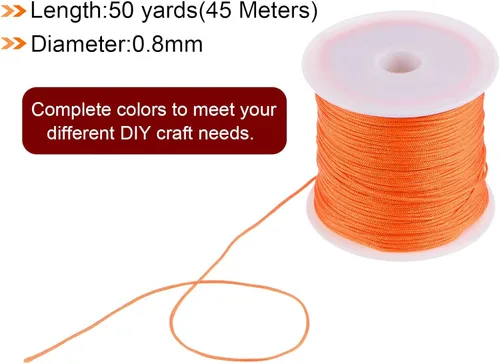 Miniatura 2 de HARFINGTON 4 rollos de hilo de nailon para anudar 0.031 in, 50 yardas de nailon trenzado para manualidades, cuerda de satén para pulsera, collar