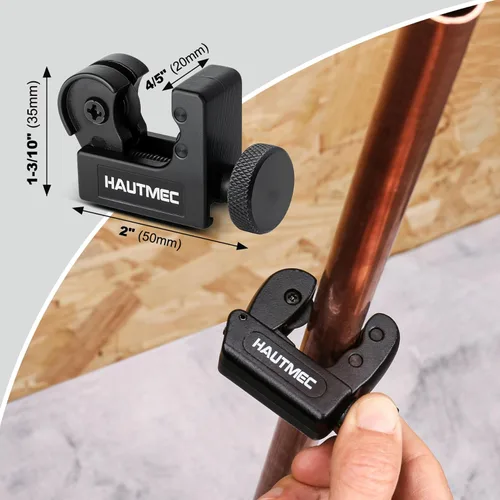 Miniatura 6 de HAUTMEC Herramienta de corte de tubos de cobre 1/8" a 5/8"OD (3-16mm), Mini herramienta de corte de tubos de cobre para PVC, cobre, aluminio y tubos