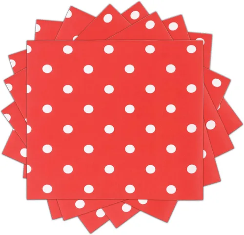 Miniatura 4 de Servilletas de papel desechables con lunares rojos, 60