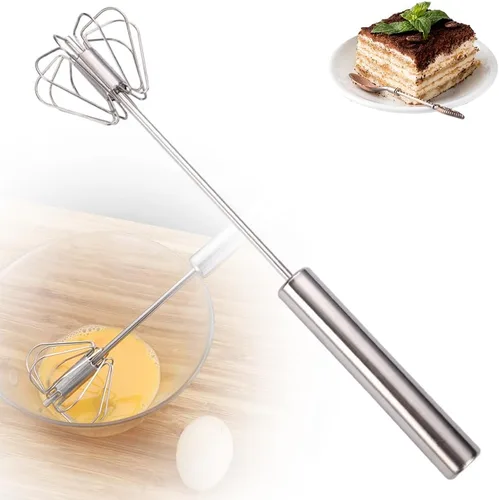 Miniatura 11 de Nuevo Batidor de Huevos Semiautomático de Acero Inoxidable 2025, Mezclador Agitador de Empuje Manual, Batidora Giratoria Multifuncional Rotativa